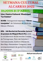 14è RECITAL DE PARAULES, lectura de poemes de Miquel Martí i Pol i inauguració exposició Aula Dibuix