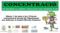 CONCENTRACIÓ PER DEFENSAR EL MODEL D'ESCOLA CATALANA