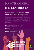 En motiu del Dia de la Dona, Projecció documental: Teresa Guix, La Maseta (1816-1839). Una dona de tràgic destí.