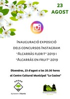 INAUGURACIÓ EXPOSICIÓ I LLIURAMENT PREMIS  CONCURSOS INSTAGRAM "ALCARRÀS FLORIT" I  "ALCARRÀS EN FRUIT"