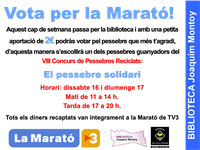 La Biblioteca amb la Marató de TV3.  Votació del pessebre solidari.