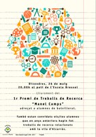 LLIURAMENT DEL 1R. PREMI DE TREBALLS DE RECERCA "MANEL CAMPS"