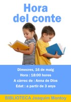 Sessió especial HORA DEL CONTE a càrrec de Anna de Dios de la companyia PROU DE BROU 