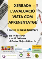 Xerrada a càrrec de Neus Sanmartí "L'AVALUACIÓ VISTA COM APRENENTATGE"