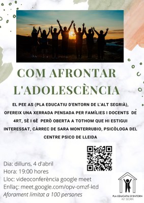 XERRADA "COM AFRONTAR L'ADOLESCÈNCIA"