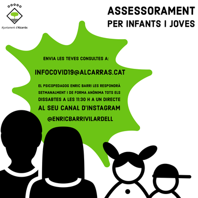 Alcarràs activa un servei d’assessorament per ajudar les famílies amb infants o joves a afrontar el confinament de manera saludable 