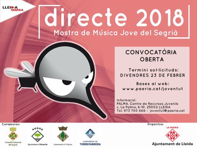 Alcarràs col·labora un any més amb la mostra de música Directe 2018