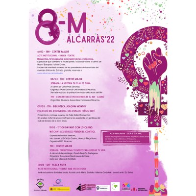 Alcarràs commemora el Dia Internacional de les Dones amb espectacles,  xerrades, projeccions i actes reivindicatius