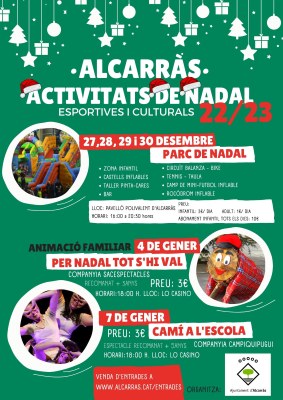 Alcarràs converteix el pavelló en un parc de Nadal on hi haurà un rocòdrom i un camp de minifutbol inflables, jocs i activitats esportives