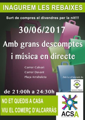 Alcarràs donarà el tret de sortida a les rebaixes amb una jornada nocturna de descomptes i música en directe