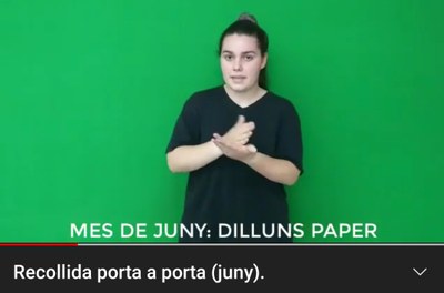 Alcarràs facilita a les persones amb discapacitats auditives l’accés al reciclatge en incloure vídeos en idioma de signes en els calendaris de recollida 
