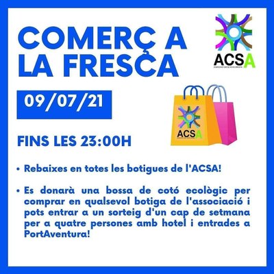 Alcarràs obre les botigues aquest 9 de juliol fins a les 23 h en la seva 5a Nit del Comerç a la Fresca