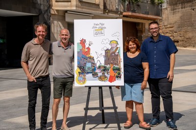 Alcarràs presenta el cartell guanyador de la Festa Major d'Estiu 2026, l’obra ‘La plaça cobra vida’ de Noemí Marsal 