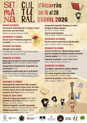 Alcarràs presenta una Setmana Cultural 2026 farcida de propostes: teatre, música i tradició