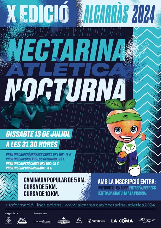 Cartell de la 10a edició de la cursa Nectarina Atlètica d'Alcarràs