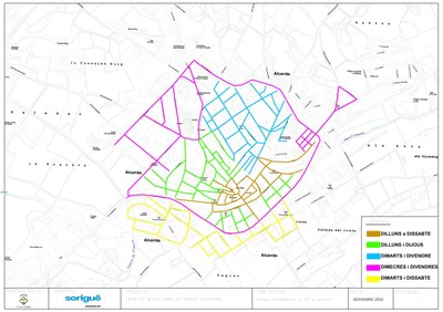 Plànol de les freqüències de neteja viària